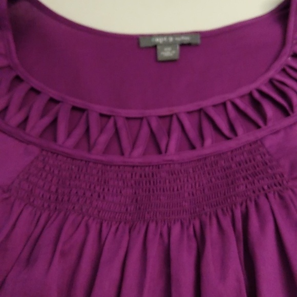 Apt 9 100% soft cotton, sheen berry lattice, short sleeve blouse - Picture 3 of 7